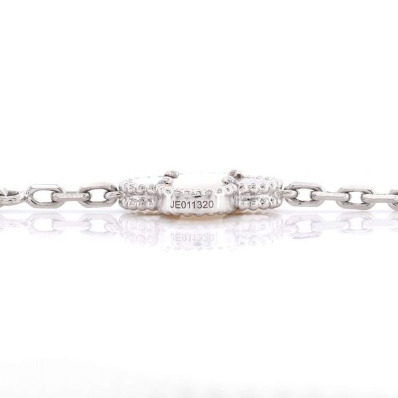 Van Cleef & Arpels Vintage Alhambra 20 Motifs Necklace 18K White Gold and Mother - Picture 4 of 4